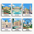 Vienna travel poster mini paint by numbers collection