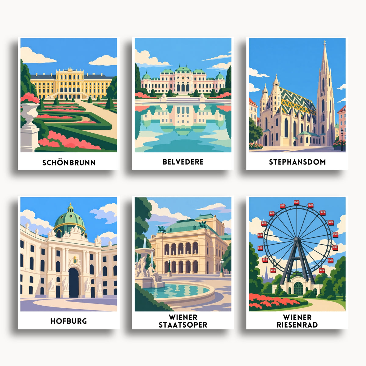 Vienna travel poster mini paint by numbers collection