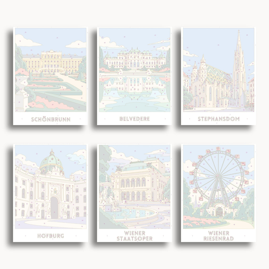 Vienna travel poster mini paint by numbers collection