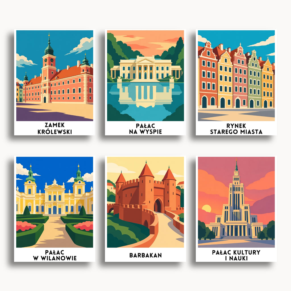 Warsaw travel poster mini paint by numbers collection