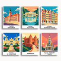 Warsaw travel poster mini paint by numbers collection