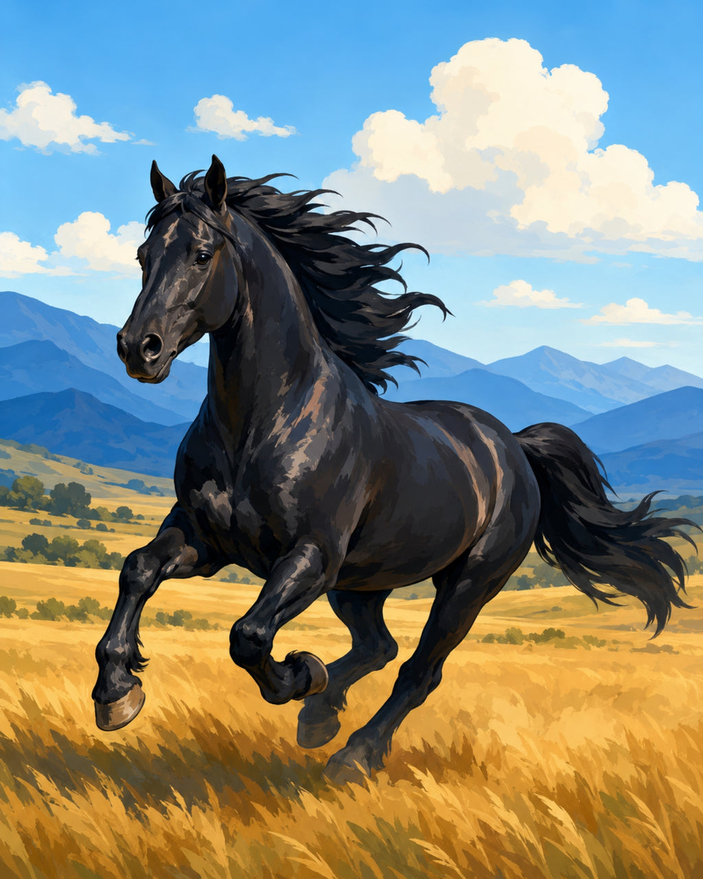 Pintura terminada de Wild Horizon por números.