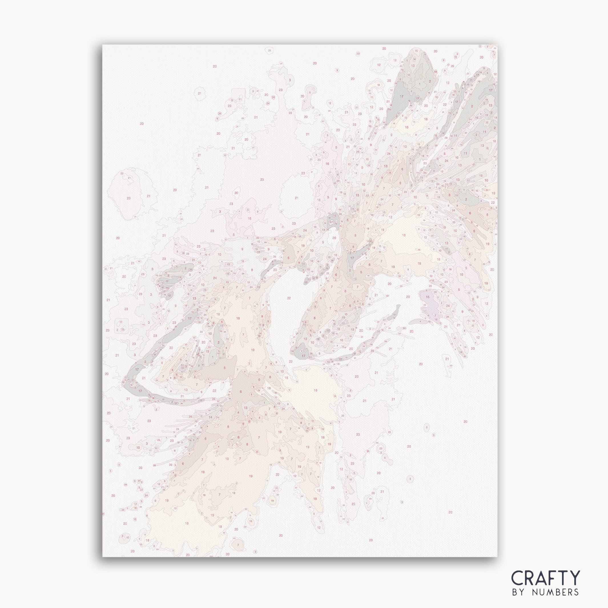 Fox Mother's Love paint by numbers showing a tender fox mother with her cub, inspired by famous paintings and van gogh famous paintings style.