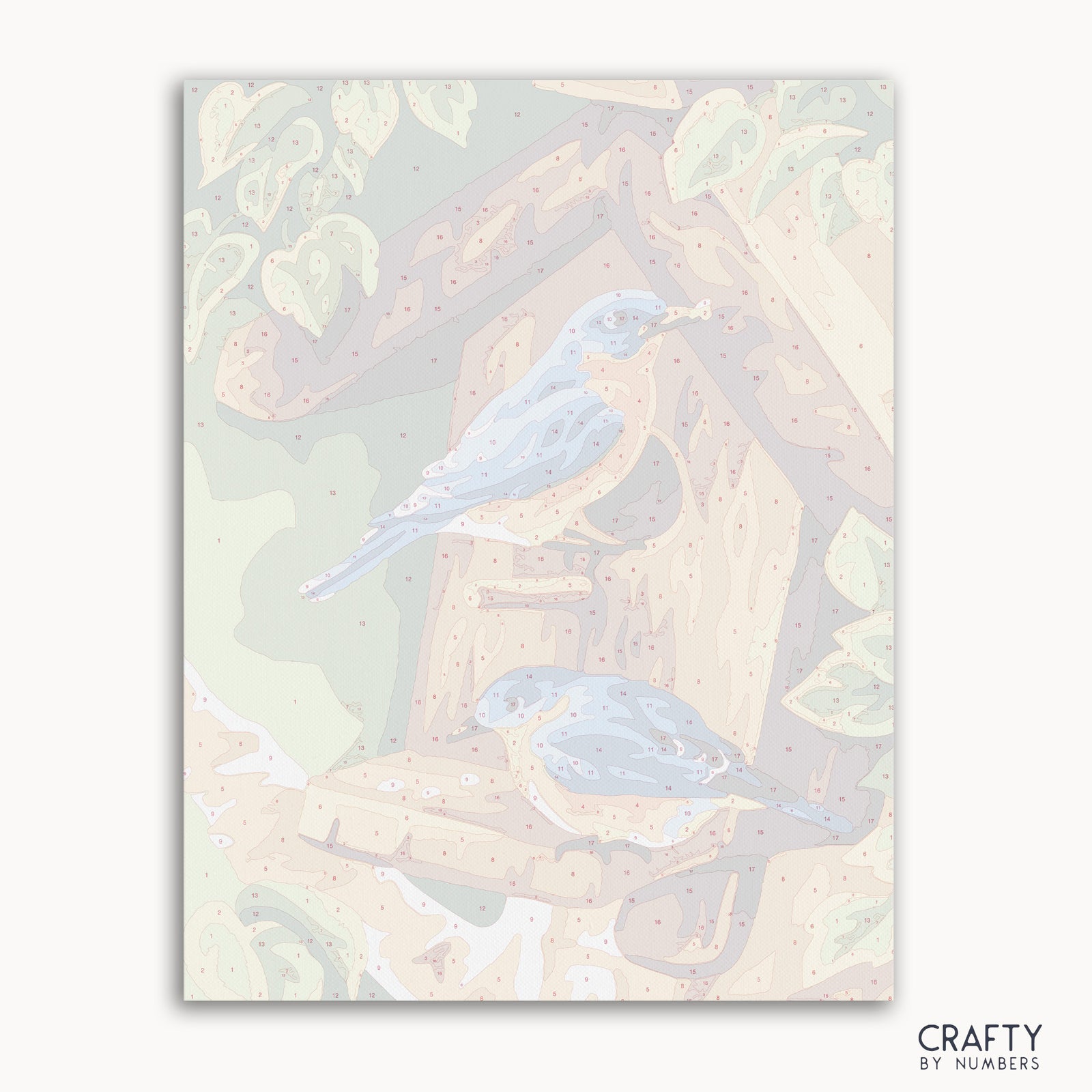 Detailed Bluebirds paint by numbers design