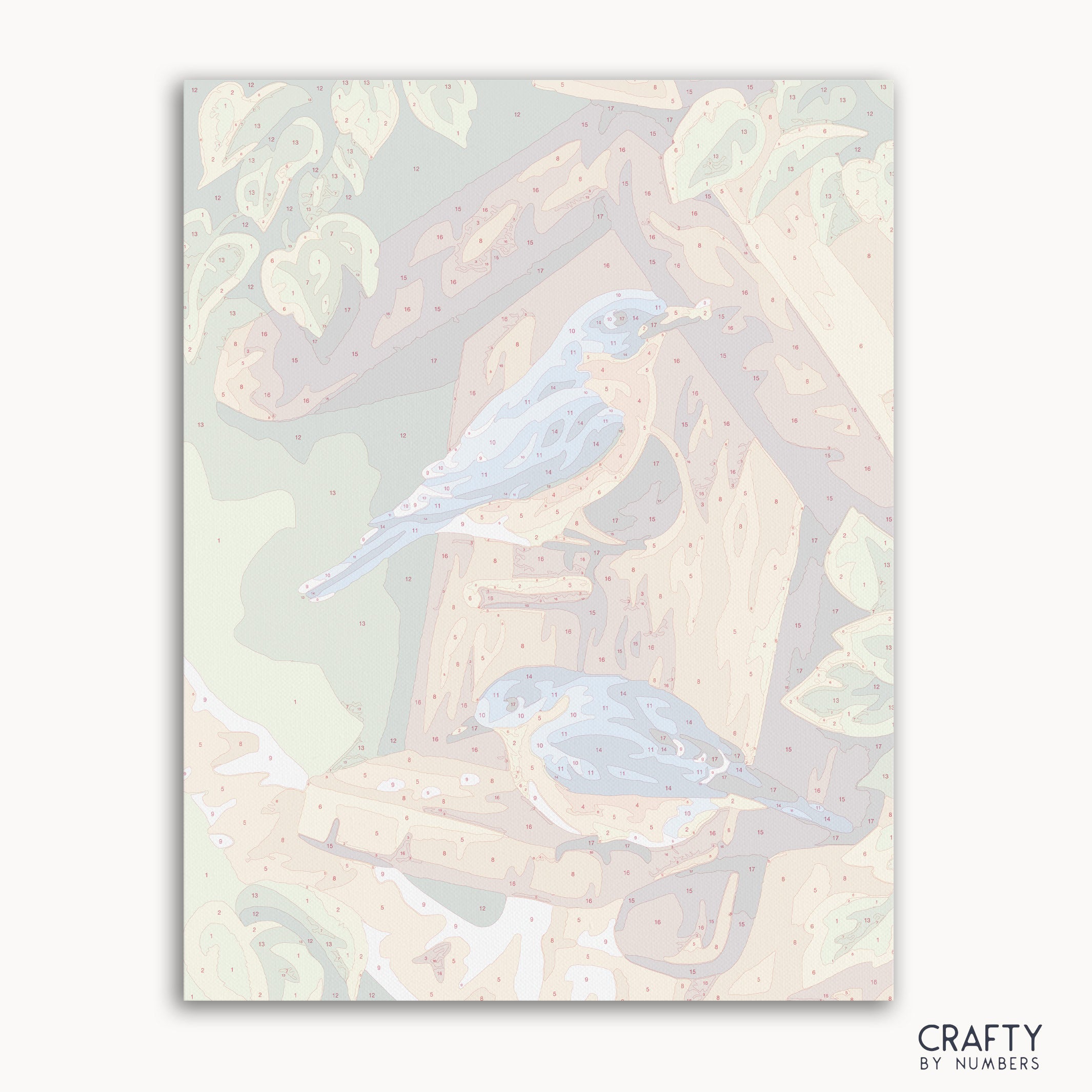 Bluebirds paint by number artwork inspired by famous paintings and famous artists paintings.