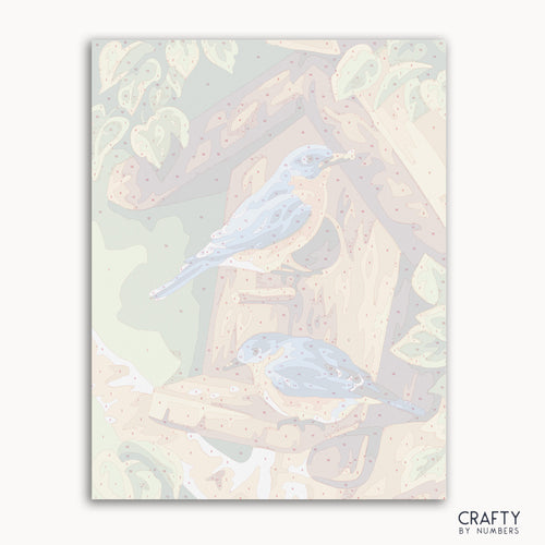 Bluebirds paint by number artwork inspired by famous paintings and famous artists paintings.