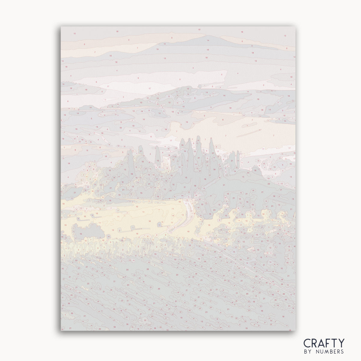 Kit de peinture par numéros de paysage toscan avec collines