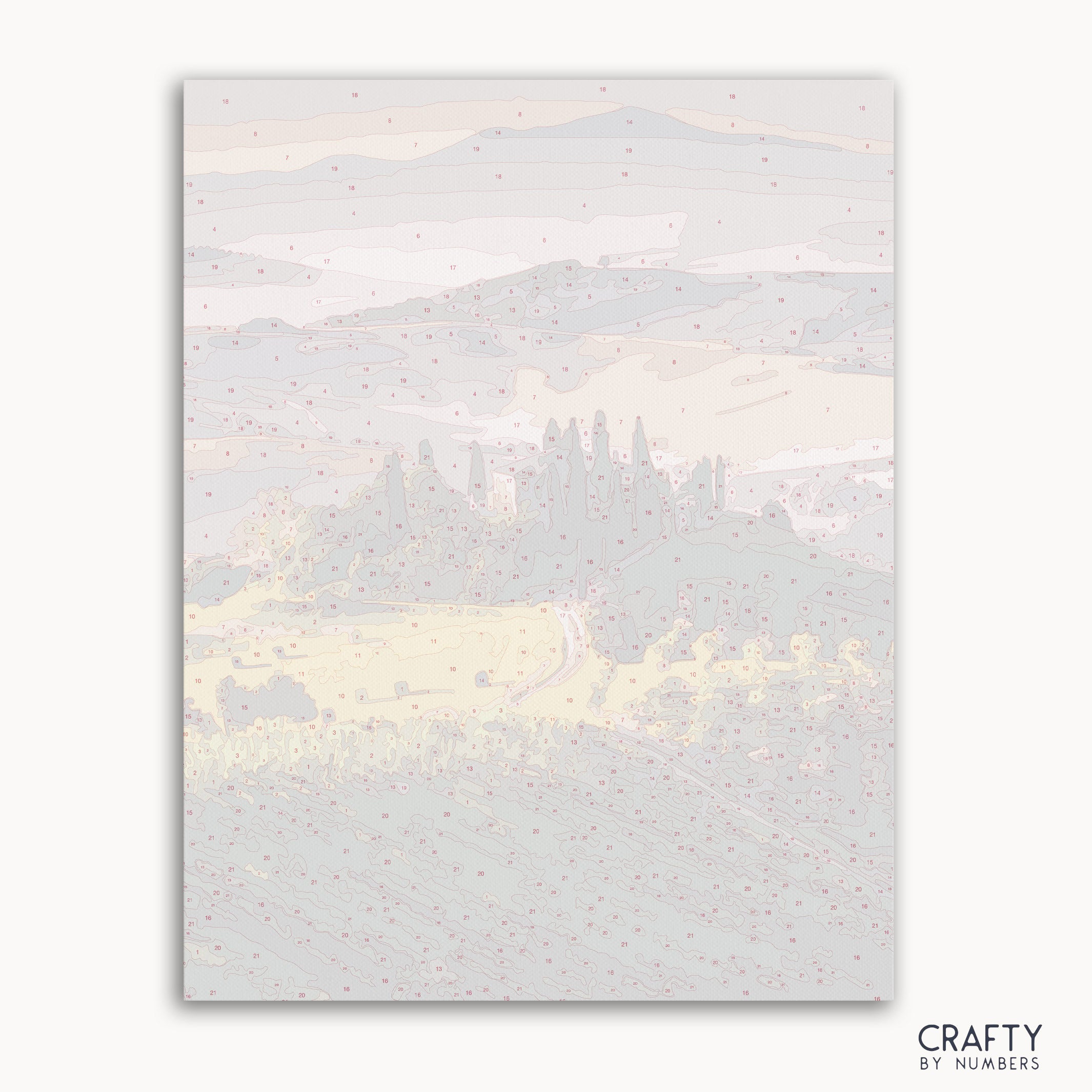 Tuscany landscape paint by numbers kit with rolling hills
