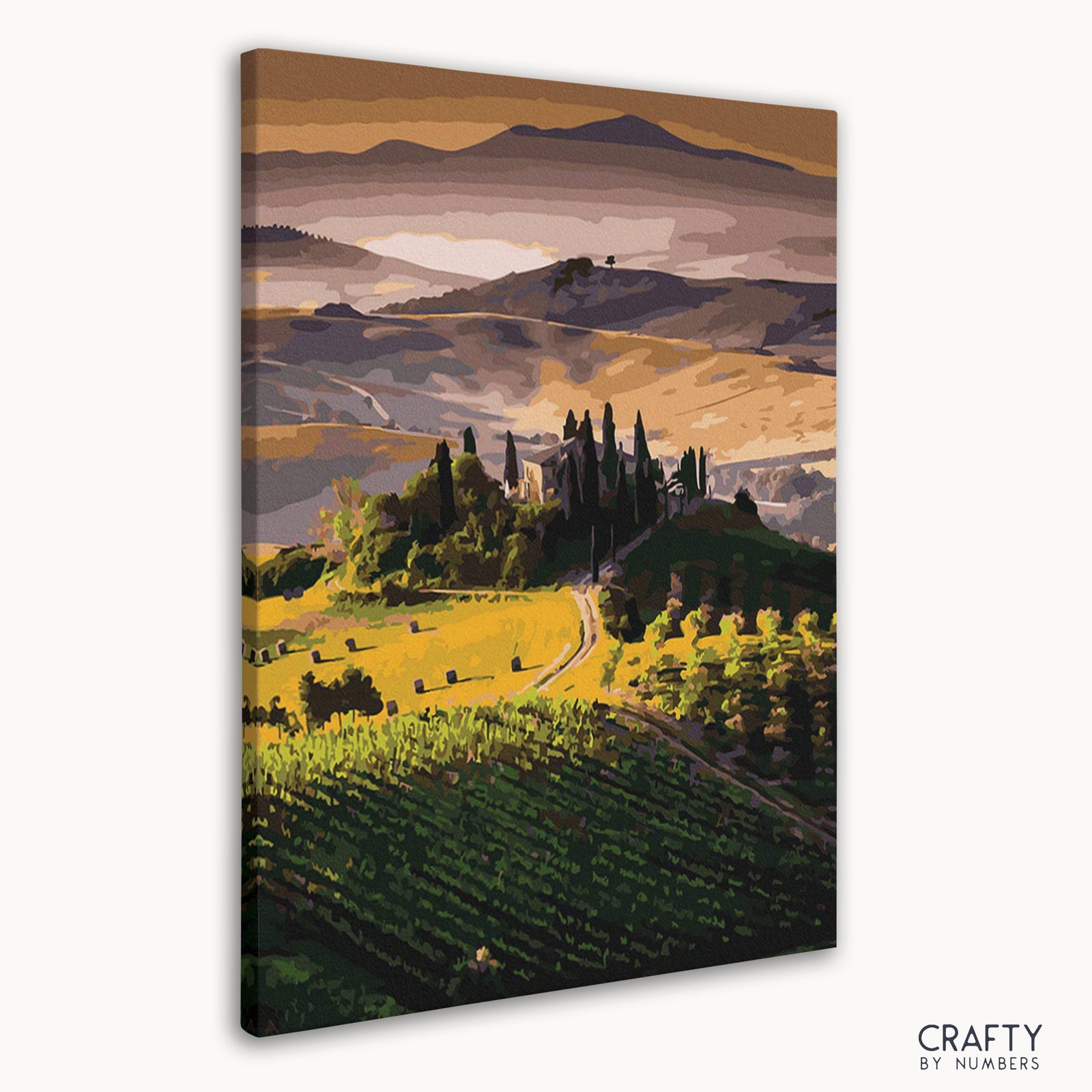 Scenic Tuscany countryside paint by numbers canvas