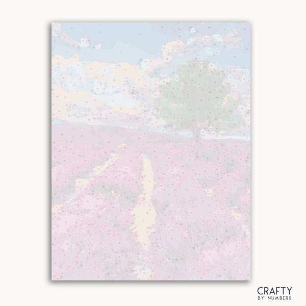 Lavender fields of Provence paint by number inspired by famous paintings and vincent van gogh famous paintings style.