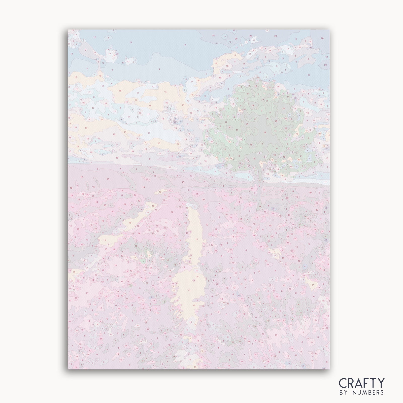 Detailed Lavender fields of Provence paint by numbers design