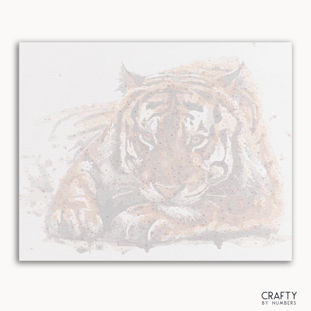 Amur Tiger paint by number inspired by famous paintings featuring bold colors and detailed brushwork from van gogh famous paintings and famous abstract paintings.