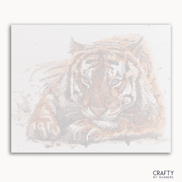 Amur Tiger paint by number inspired by famous paintings featuring bold colors and detailed brushwork from van gogh famous paintings and famous abstract paintings.