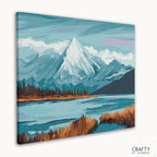 Paint by numbers set featuring a silent forest landscape