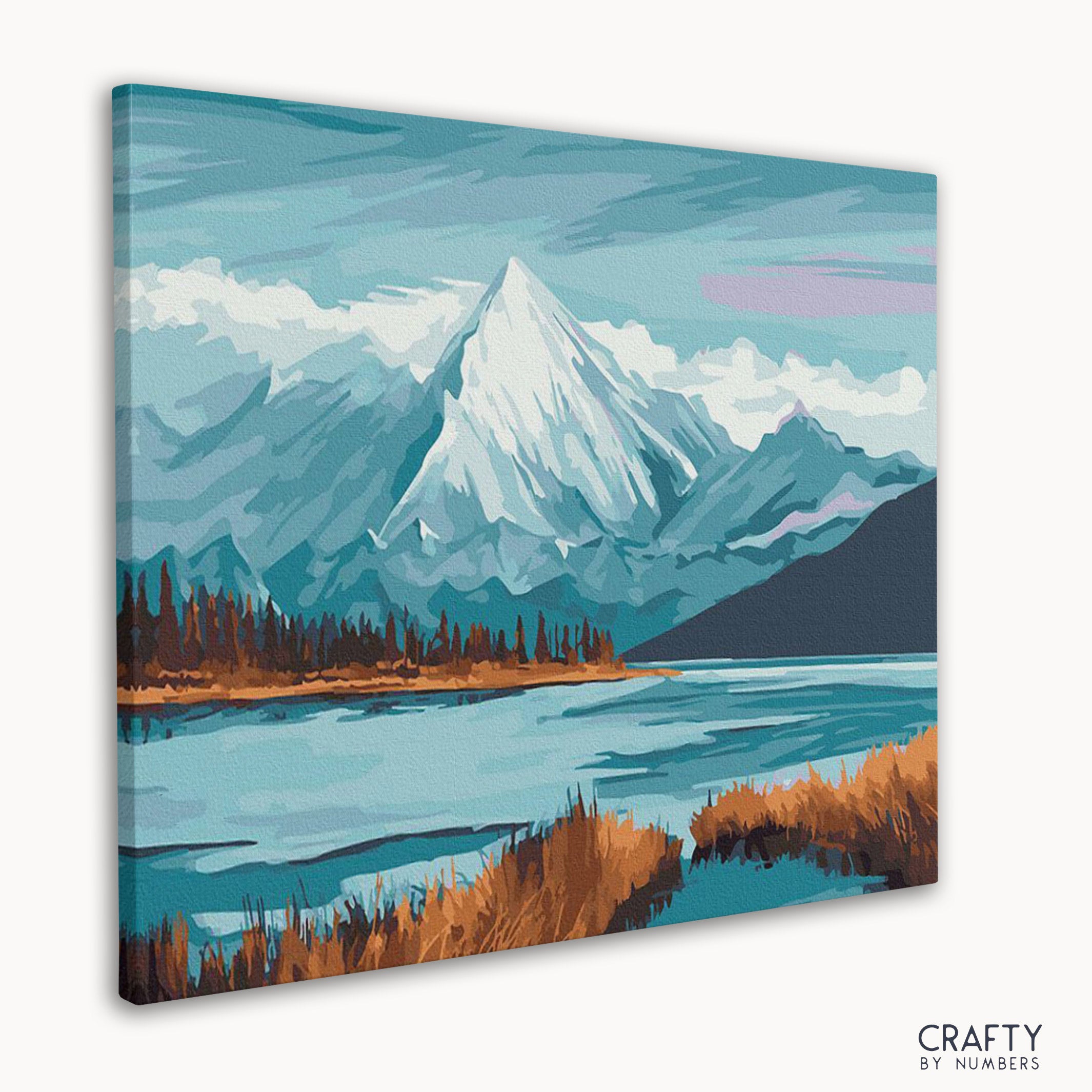 Paint by numbers set featuring a silent forest landscape