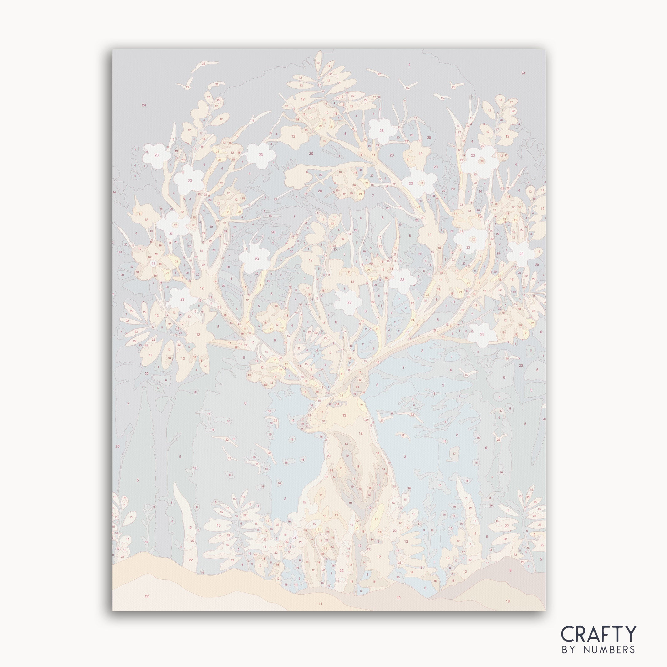 Gold-horned Deer paint by number featuring vibrant colors inspired by famous paintings and van gogh famous paintings style.