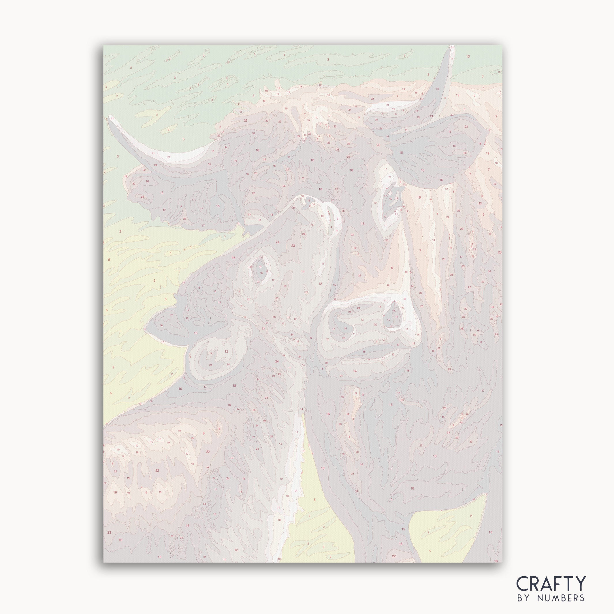 Cow Mother's Care paint by number featuring detailed brushwork inspired by famous paintings and van gogh famous paintings styles.
