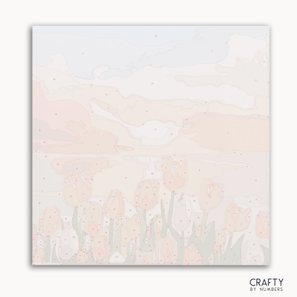 Colorful Twilight Tulips painted by kids inspired by famous paintings and famous flower paintings.