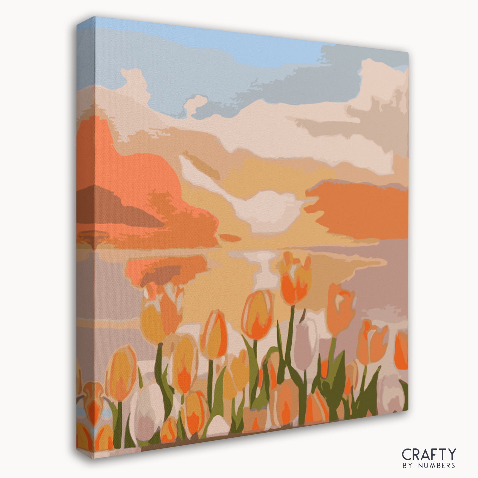 Lebhafte, von Kindern geschaffene Tulpenkunstwerke, die den berühmten Gemäldestil von Van Gogh widerspiegeln.