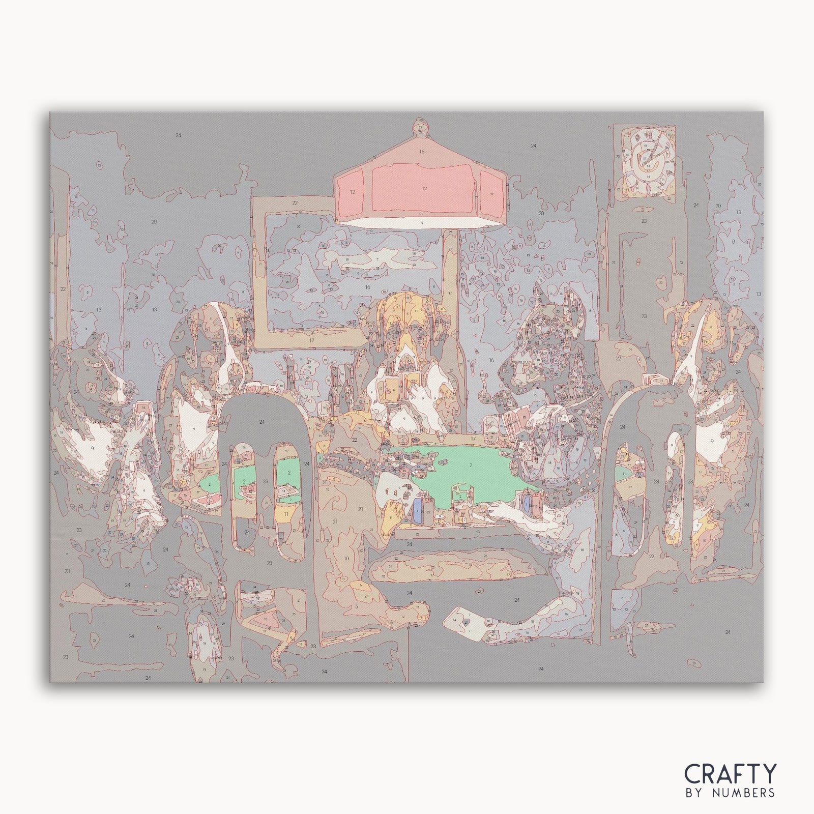 A Friend in Need Dogs Playing Poker paint by numbers kit with numbered canvas and paints