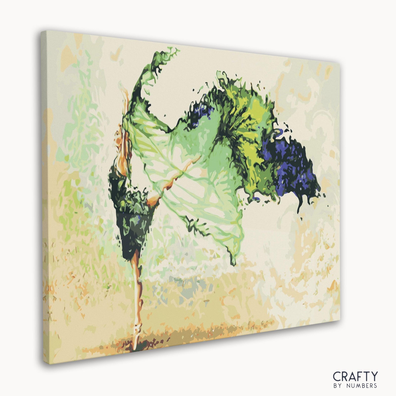 Abstract Dancer design on a warm beige background with cool color
