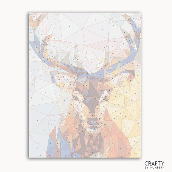 Abstract Deer paint by number with bright colors inspired by famous paintings and van gogh famous paintings styles.