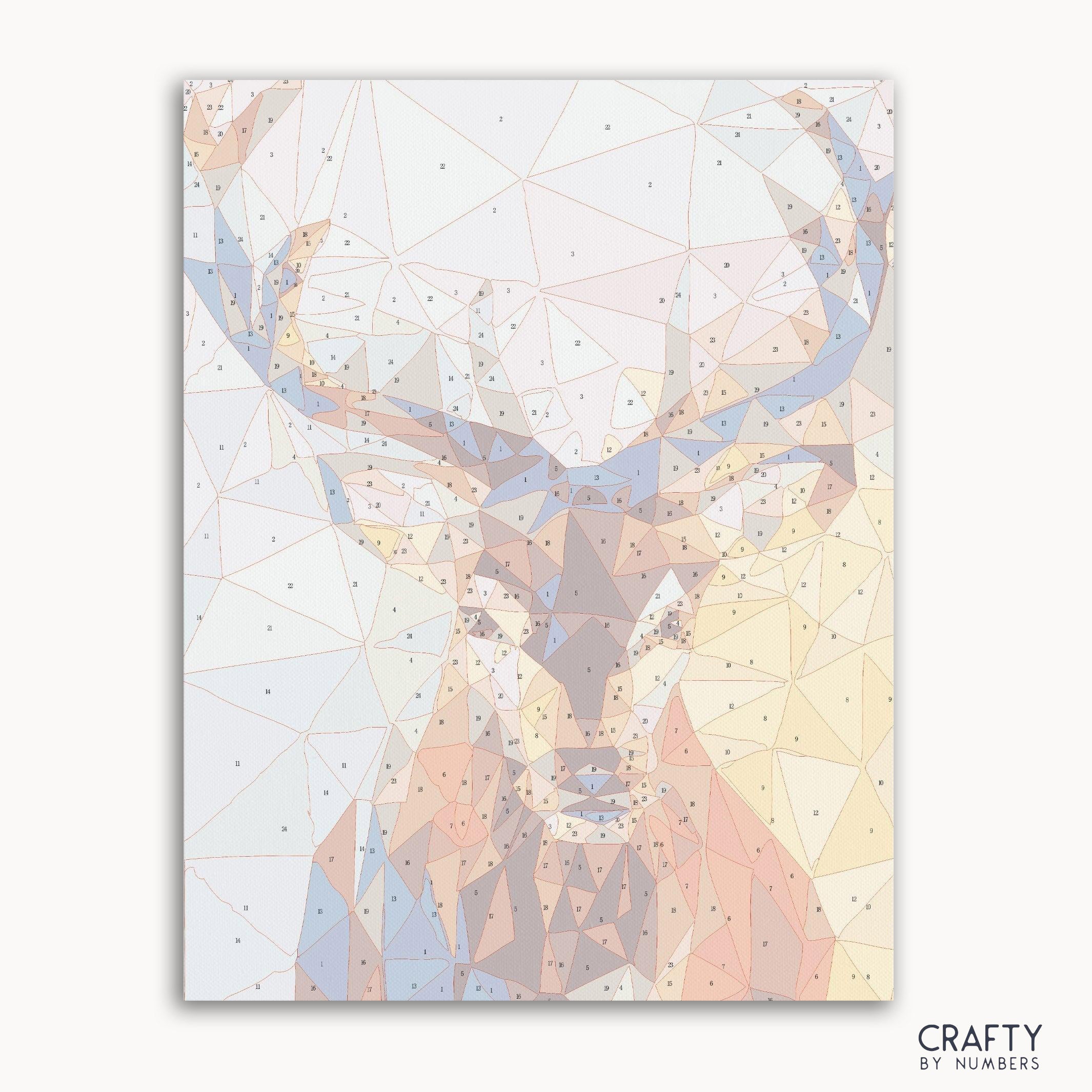 Abstract Deer paint by number with bright colors inspired by famous paintings and van gogh famous paintings styles.