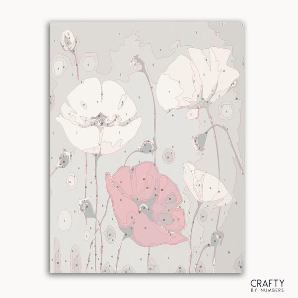 Abstract Flowers paint by number inspired by famous paintings, evoking the style of van gogh famous paintings and famous abstract paintings.