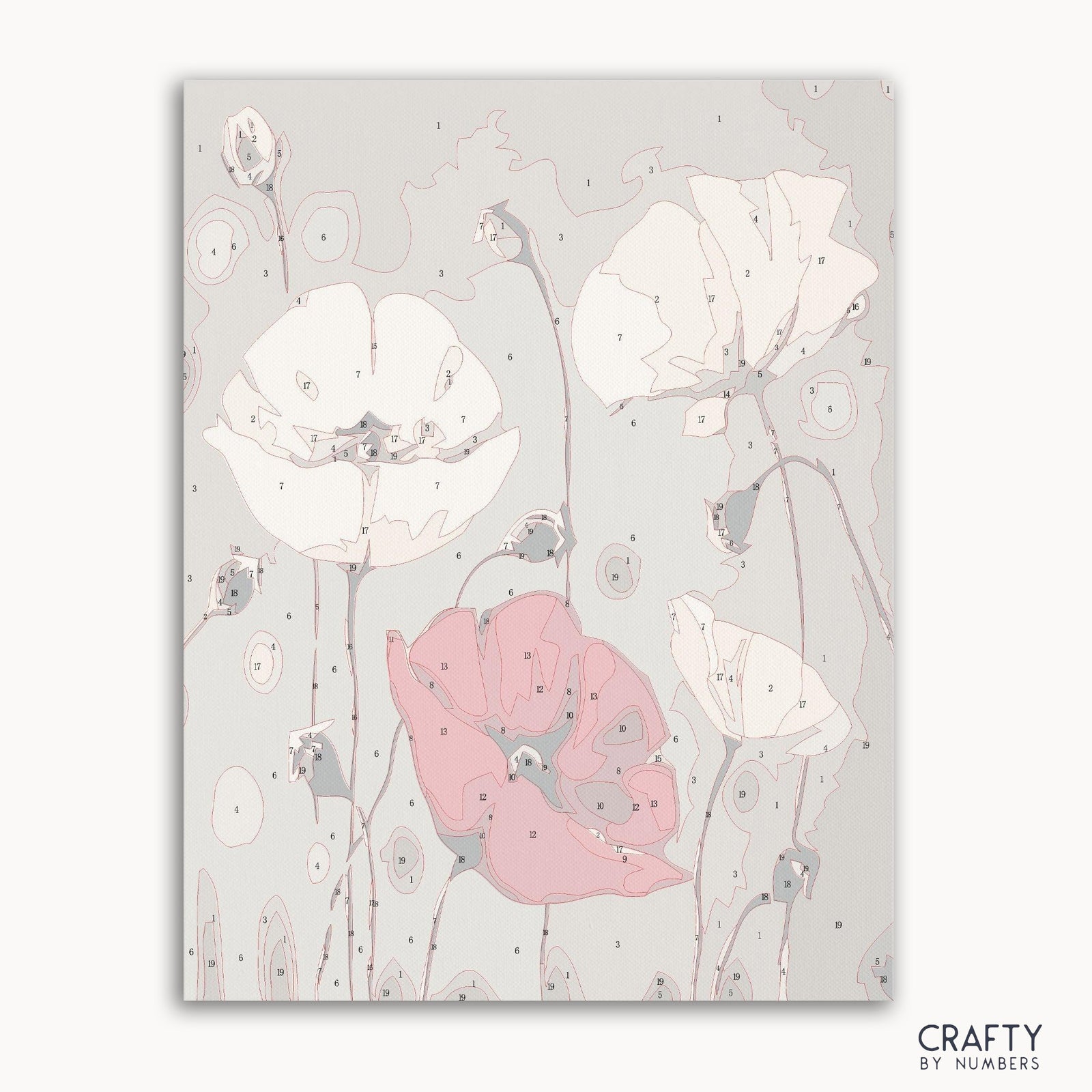 Abstract Flowers paint by number inspired by famous paintings, evoking the style of van gogh famous paintings and famous abstract paintings.