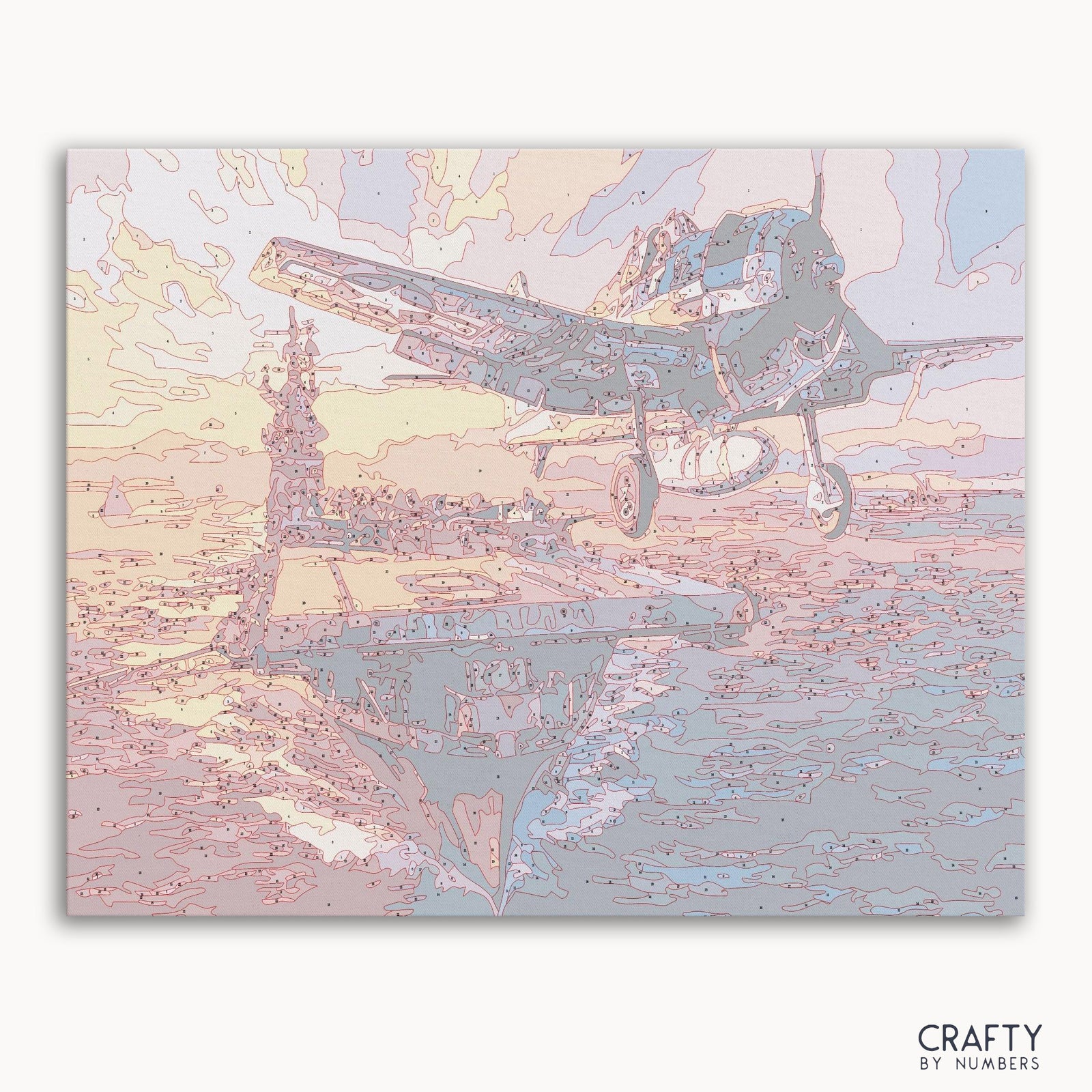 Aircraft Carrier paint by numbers kit with canvas and paints