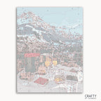 Alps mountains view with traditional alpine breakfast spread