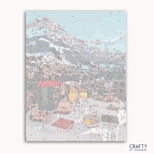 Alps mountains view with traditional alpine breakfast spread