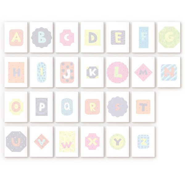 Close-up of Animal Zoo Alphabet linen canvas showing numbered sections for painting a playful animal-themed letter with precision