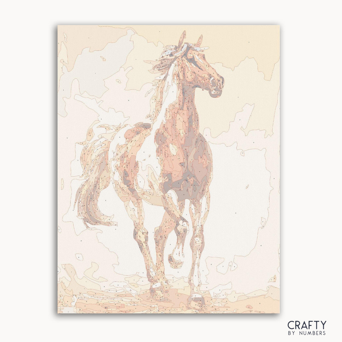 Art of Ford Mustang paint by number inspired by famous paintings with vibrant colors and dynamic brushwork.