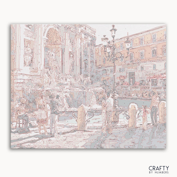 Art Of Trevi Fountain paint by number with vibrant colors inspired by famous paintings and van gogh famous paintings.