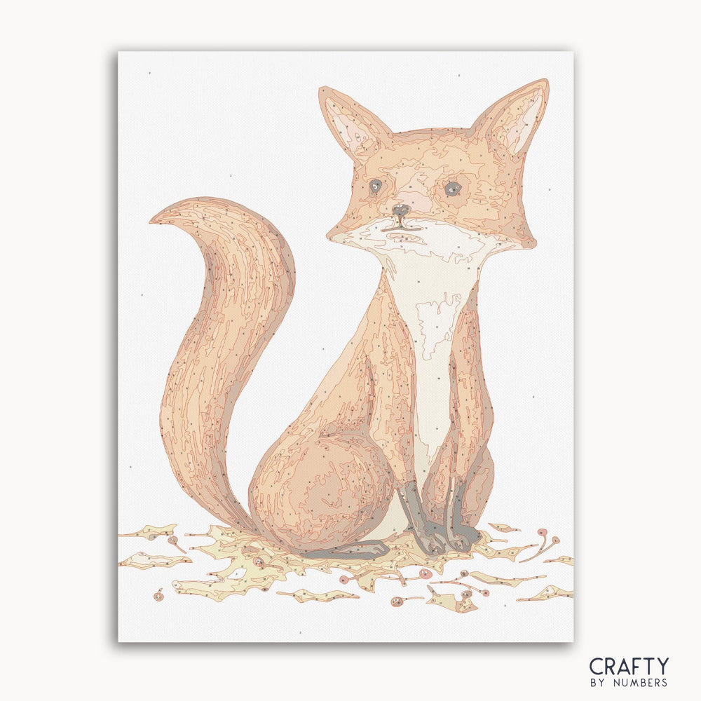 Baby Fox paint by number detailed artwork featuring famous paintings inspired style with van gogh famous paintings elements.