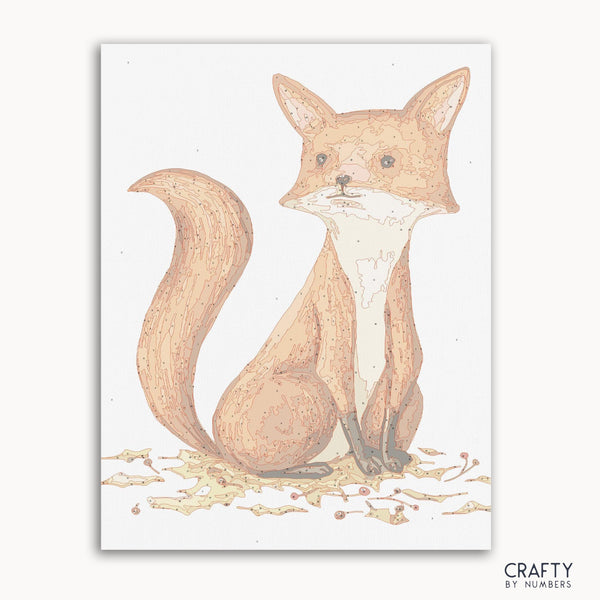 Baby Fox paint by number detailed artwork featuring famous paintings inspired style with van gogh famous paintings elements.