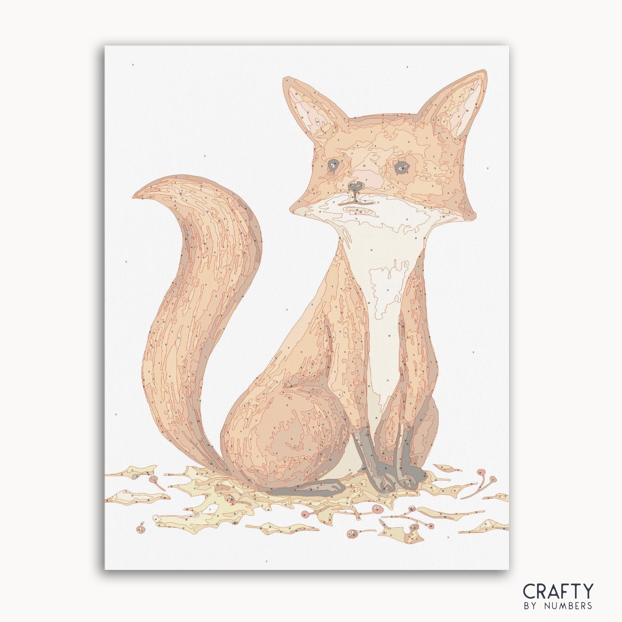Baby Fox paint by number detailed artwork featuring famous paintings inspired style with van gogh famous paintings elements.