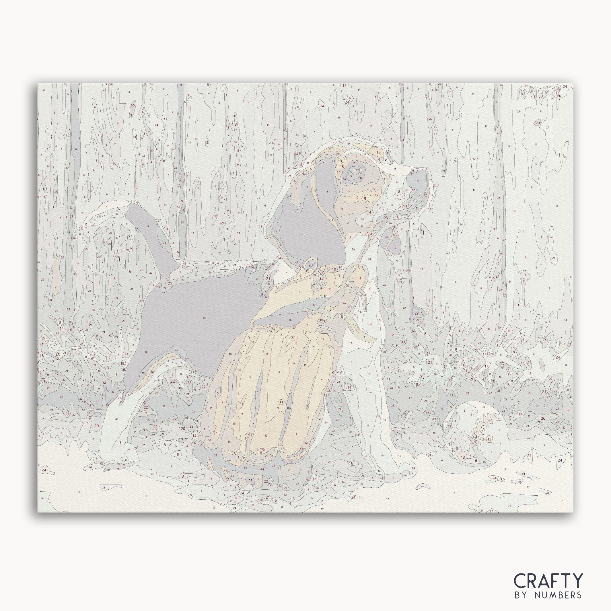 Baseball Puppy Dog paint by number artwork inspired by famous paintings and vincent van gogh famous paintings style.