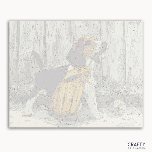 Baseball Puppy Dog paint by number artwork inspired by famous paintings and vincent van gogh famous paintings style.