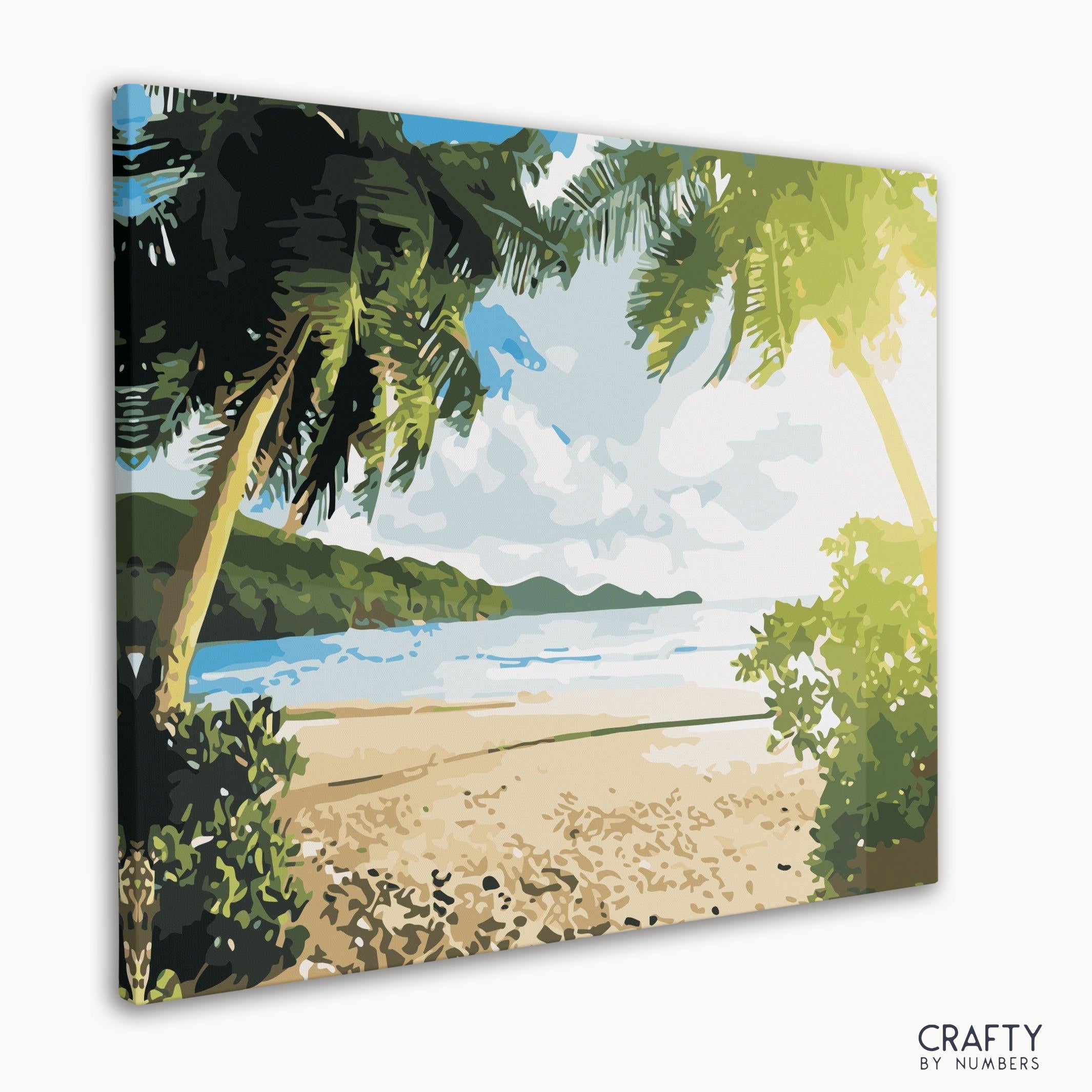 DIY paint by numbers canvas featuring blooming summer wildflowers.