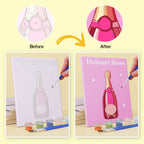 before and after paint by numbers of Rosé Champagne craft by numbers
