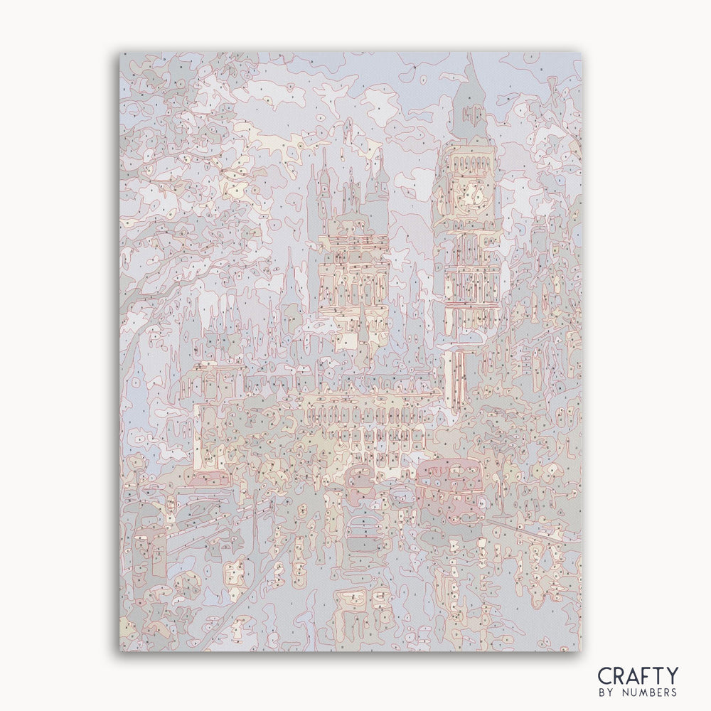 Big Ben paint by numbers kit showing clock tower details