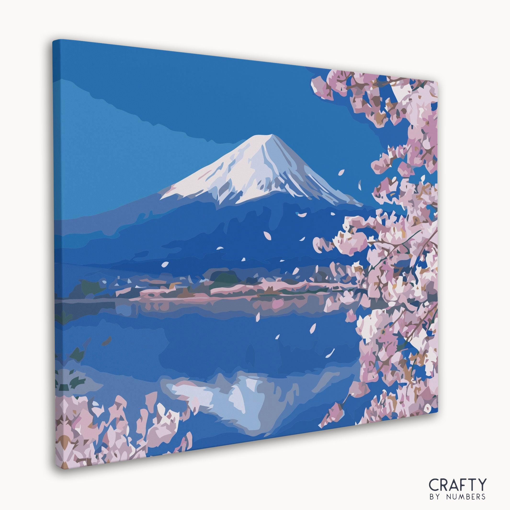 A serene Blossom Lake View paint by number evoking van gogh famous paintings style.