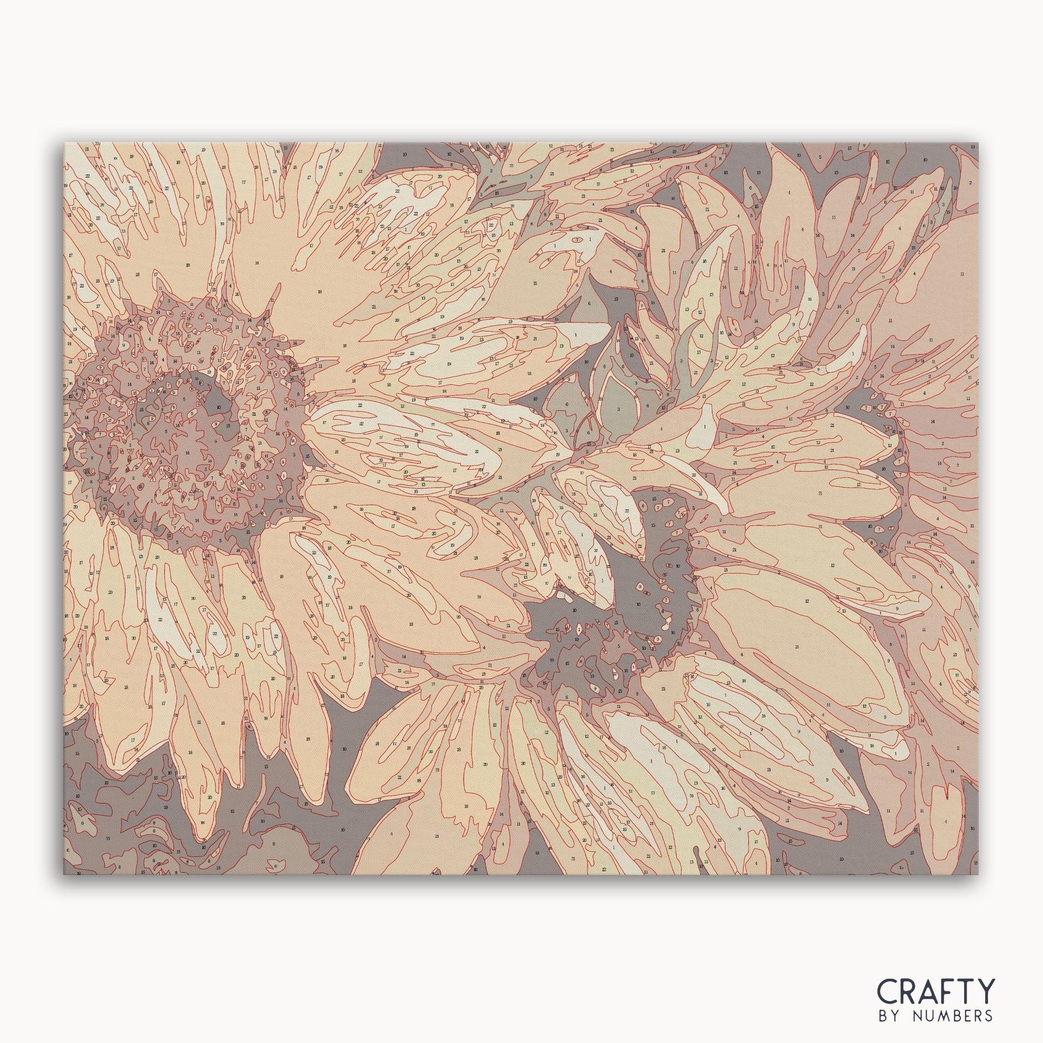 Blossom Sunflowers paint by number featuring vivid colors inspired by famous paintings and van gogh famous paintings style.