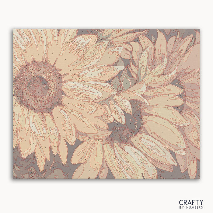 Blossom Sunflowers paint by number featuring vivid colors inspired by famous paintings and van gogh famous paintings style.