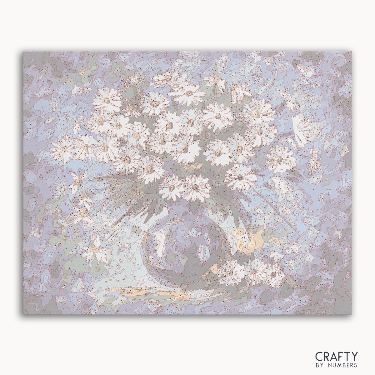 Blue Daisy Floret paint by number inspired by famous paintings including vincent van gogh famous paintings and famous landscape paintings.