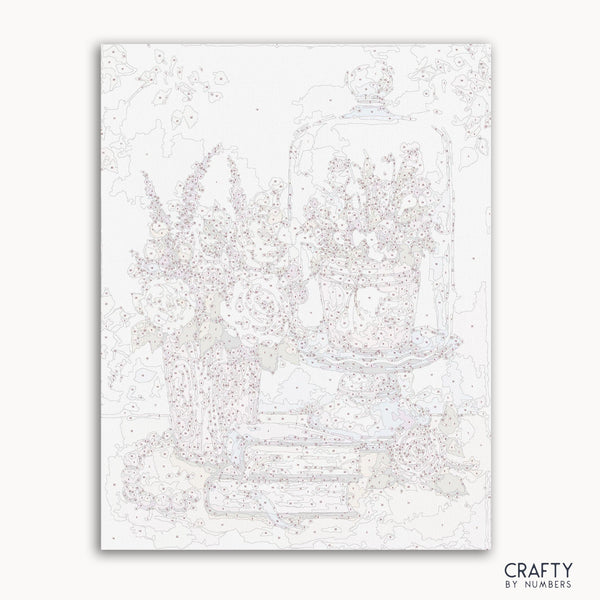 Books & Flowers paint by number featuring elements inspired by famous paintings and van gogh famous paintings style.