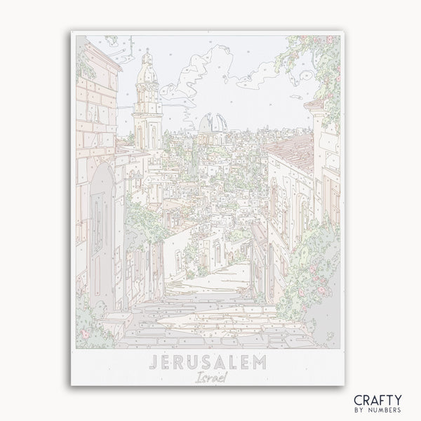DIY travel poster painting of JERUSALEM