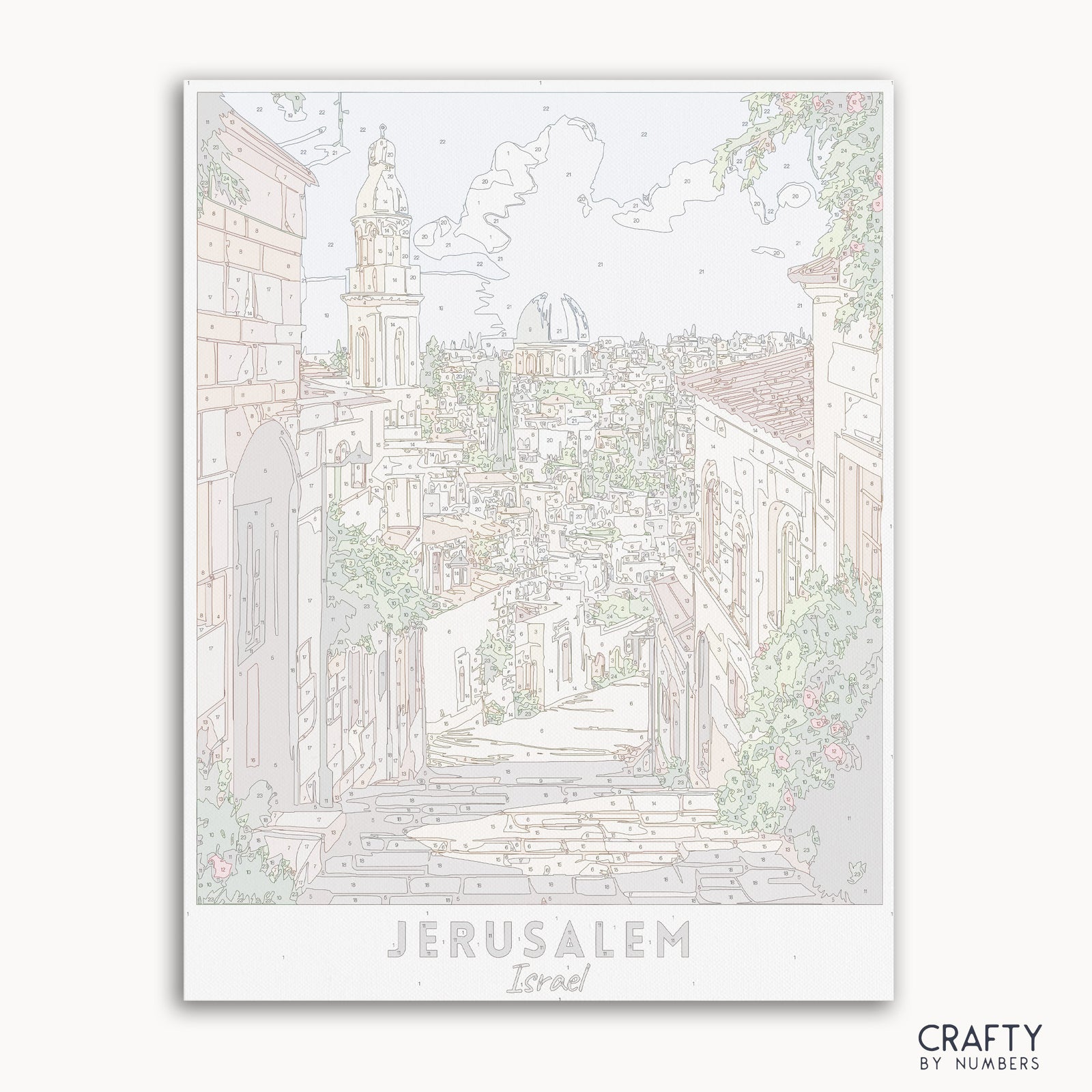 DIY travel poster painting of JERUSALEM